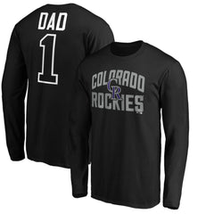 Colorado Rockies Father's Day #1 Dad Long Sleeve T-Shirt Black