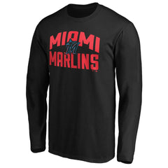 Miami Marlins Father's Day #1 Dad Long Sleeve T-Shirt Black