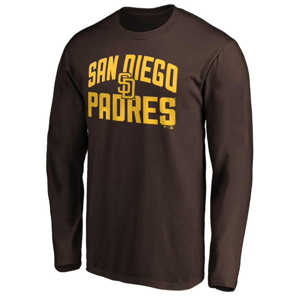 San Diego Padres Father's Day #1 Dad Long Sleeve T-Shirt Brown
