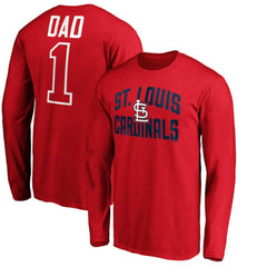 St. Louis Cardinals Father's Day #1 Dad Long Sleeve T-Shirt Red