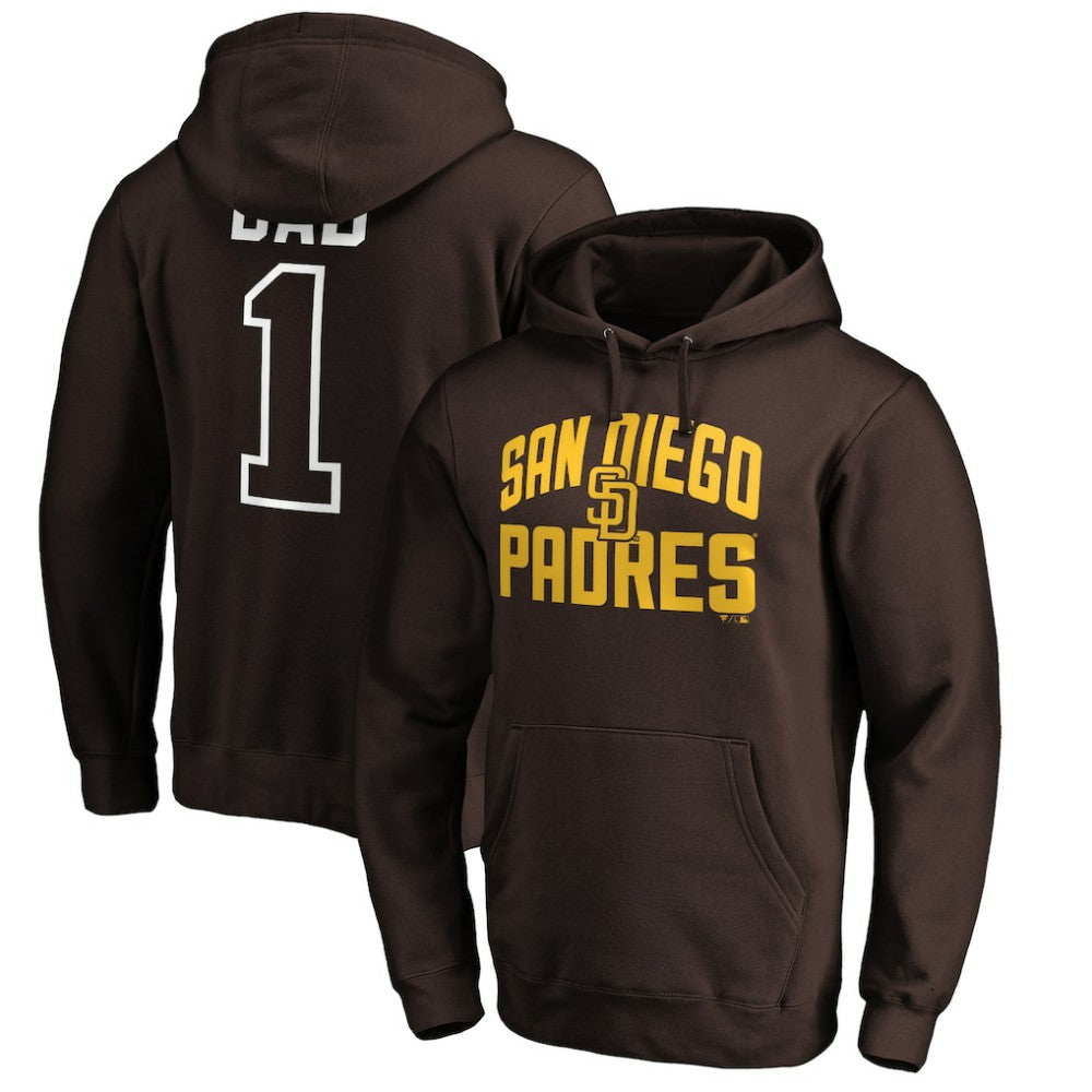 San Diego Padres Father's Day #1 Dad Pullover Hoodie Brown
