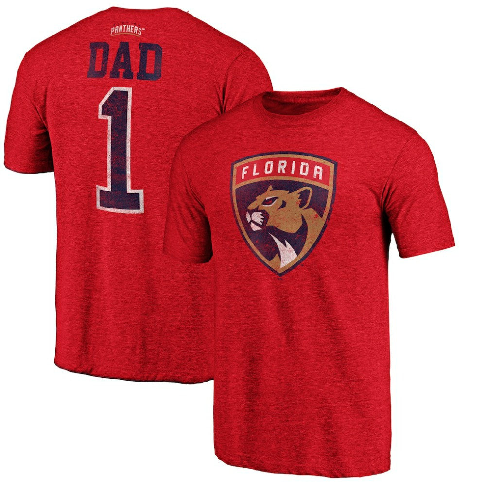 Florida Panthers Greatest Dad Tri-Blend T-Shirt Red