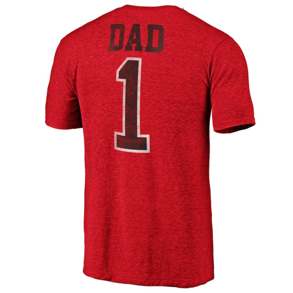 New Jersey Devils Greatest Dad Tri-Blend T-Shirt Red