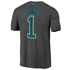 San Jose Sharks Greatest Dad Tri-Blend T-Shirt Charcoal