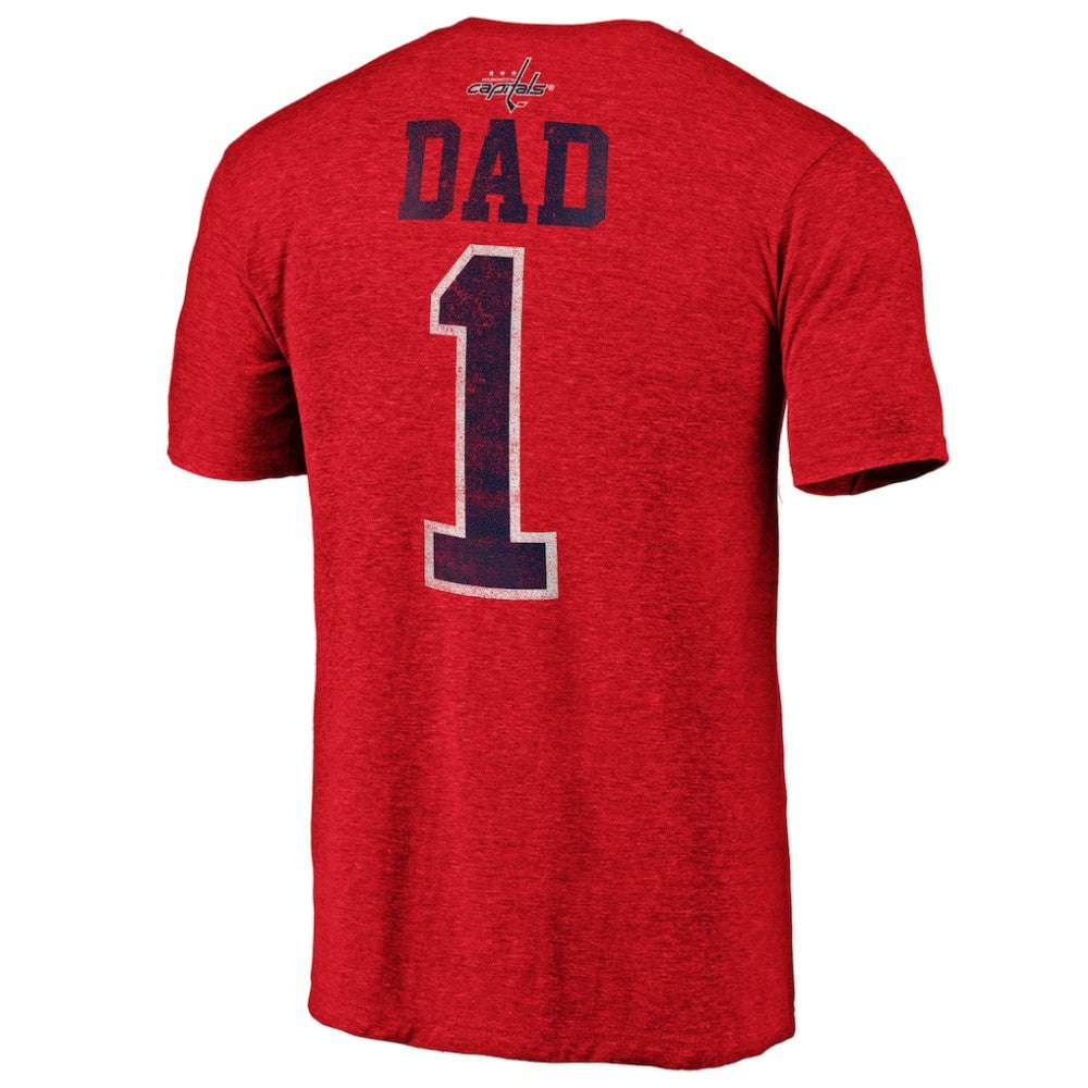 Washington Capitals Greatest Dad Tri-Blend T-Shirt Red