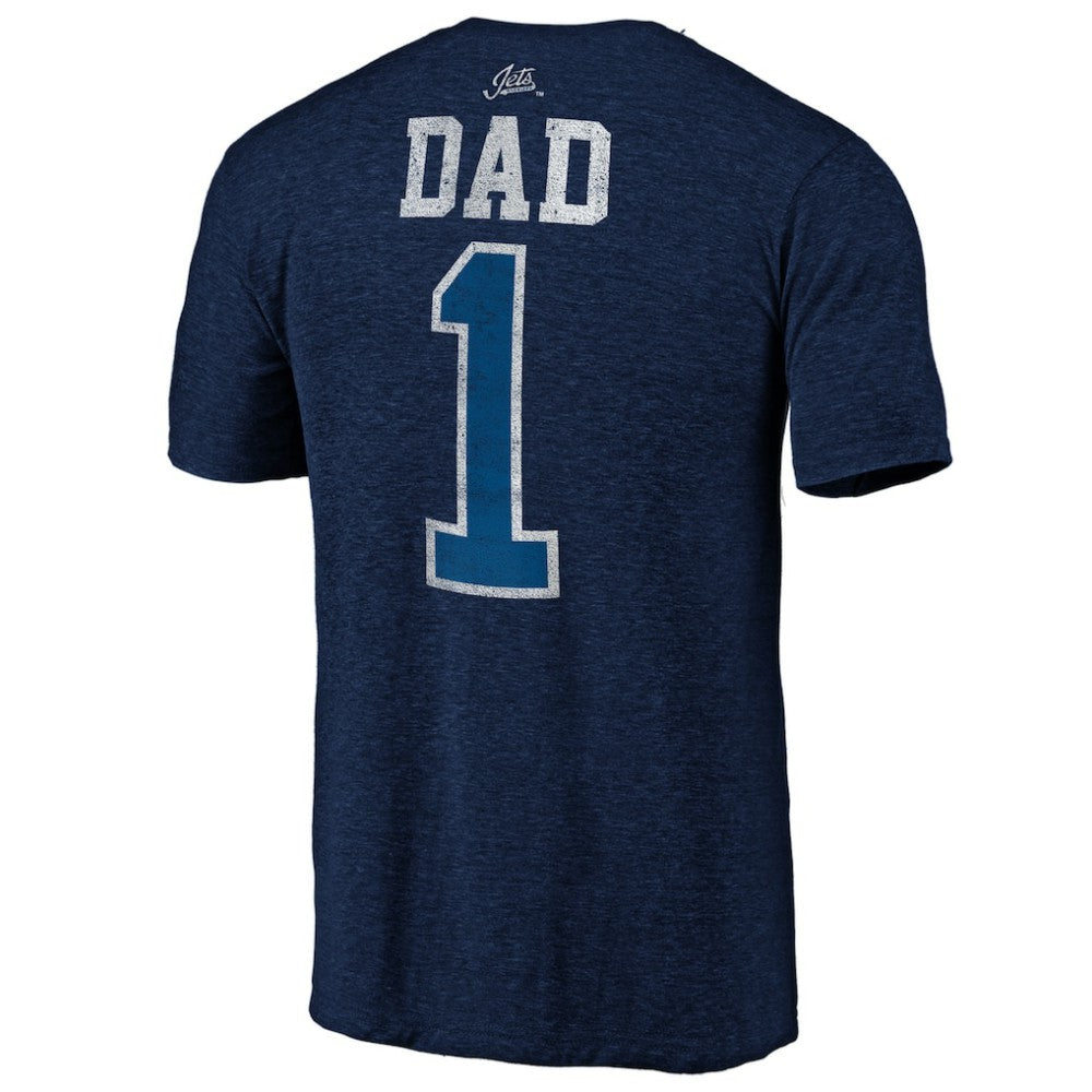 Winnipeg Jets Greatest Dad Tri-Blend T-Shirt Navy