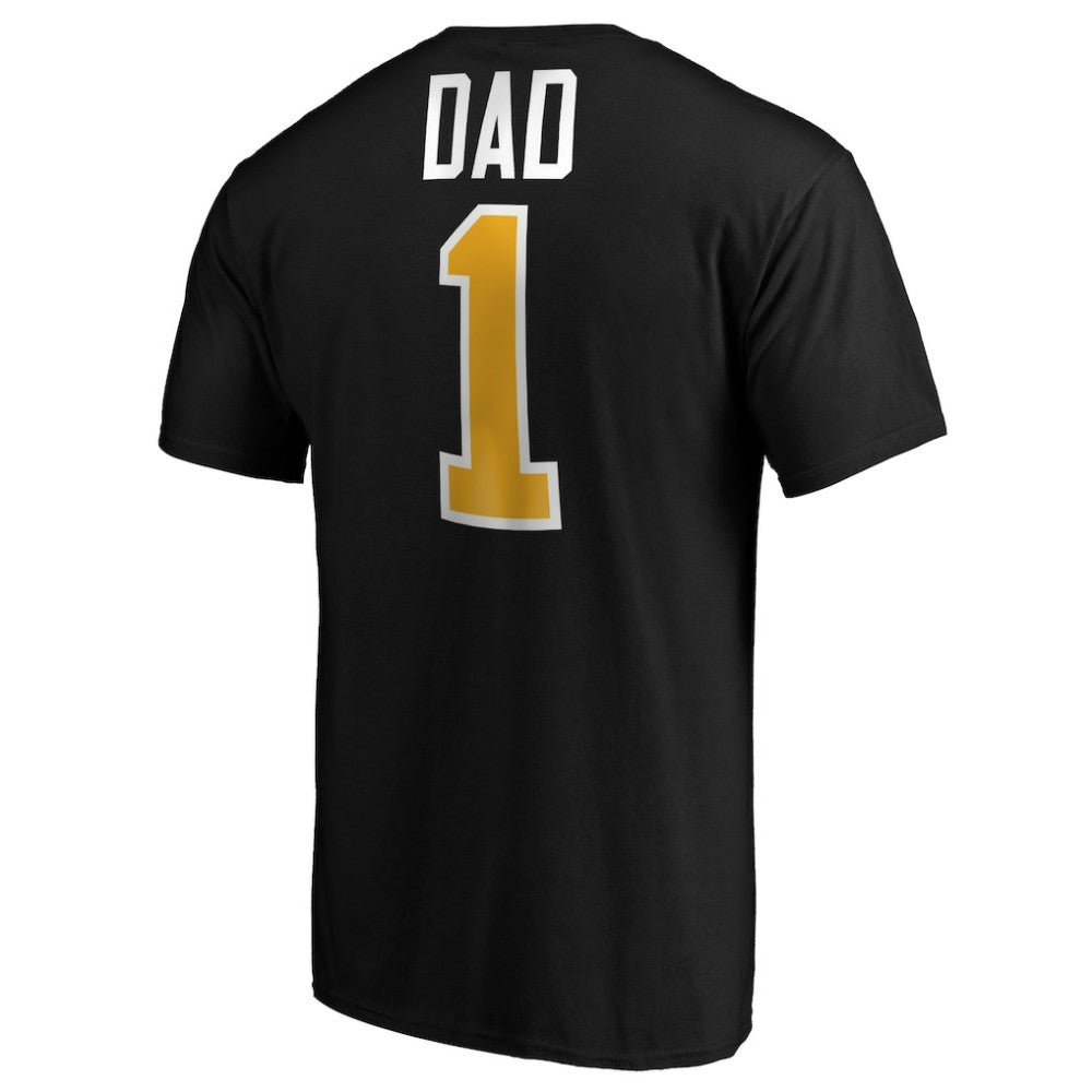 Boston Bruins #1 Dad Logo T-Shirt Black