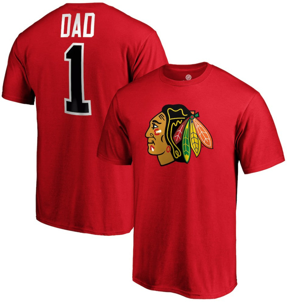 Chicago Blackhawks #1 Dad T-Shirt Red