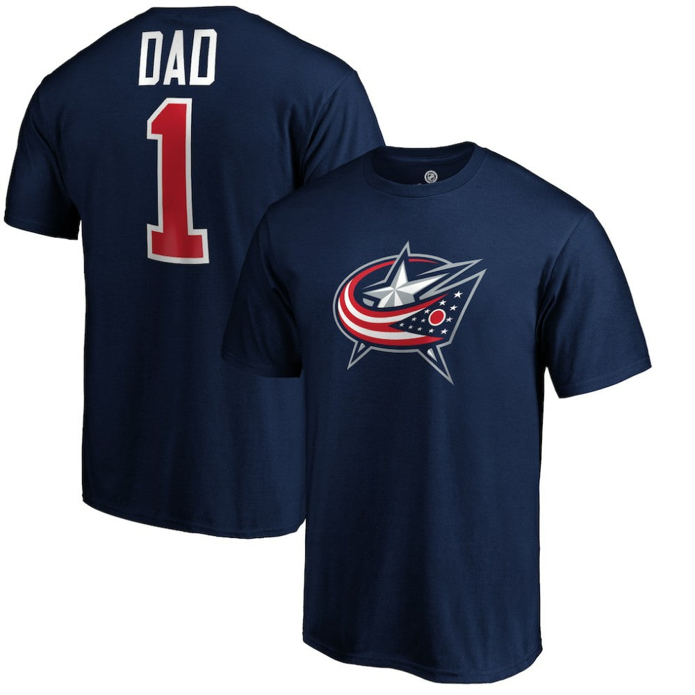 Columbus Blue Jackets #1 Dad T-Shirt Navy