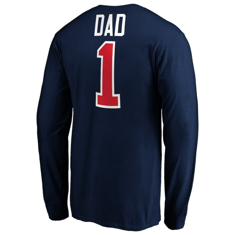 Columbus Blue Jackets #1 Dad Long Sleeve T-Shirt Navy