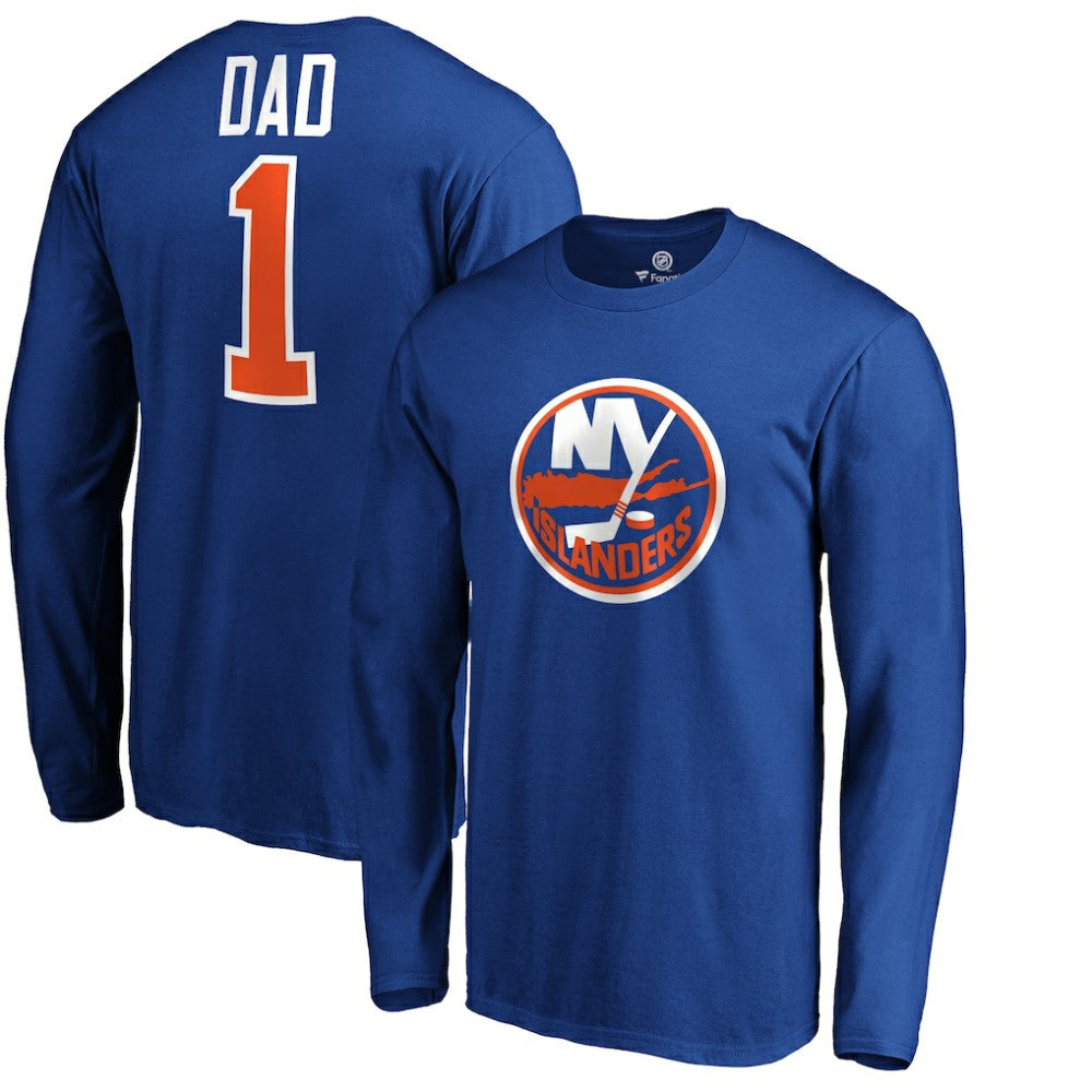 New York Islanders #1 Dad Long Sleeve T-Shirt Royal