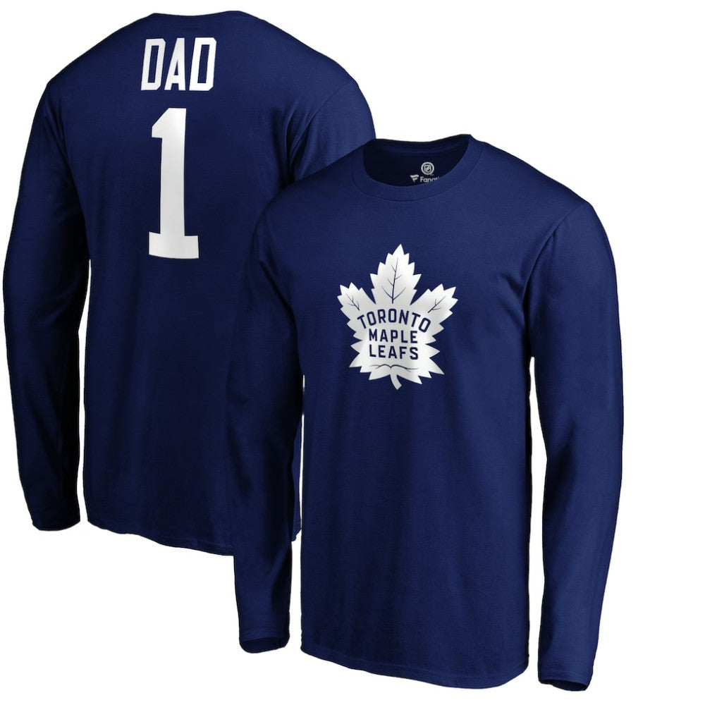 Toronto Maple Leafs #1 Dad Long Sleeve T-Shirt Blue