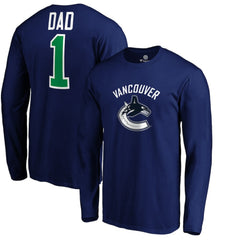 Vancouver Canucks #1 Dad Long Sleeve T-Shirt Blue