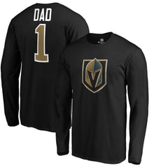 Vegas Golden Knights #1 Dad Long Sleeve T-Shirt Black