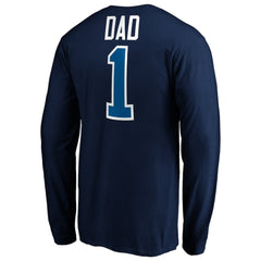 Winnipeg Jets #1 Dad Long Sleeve T-Shirt Navy
