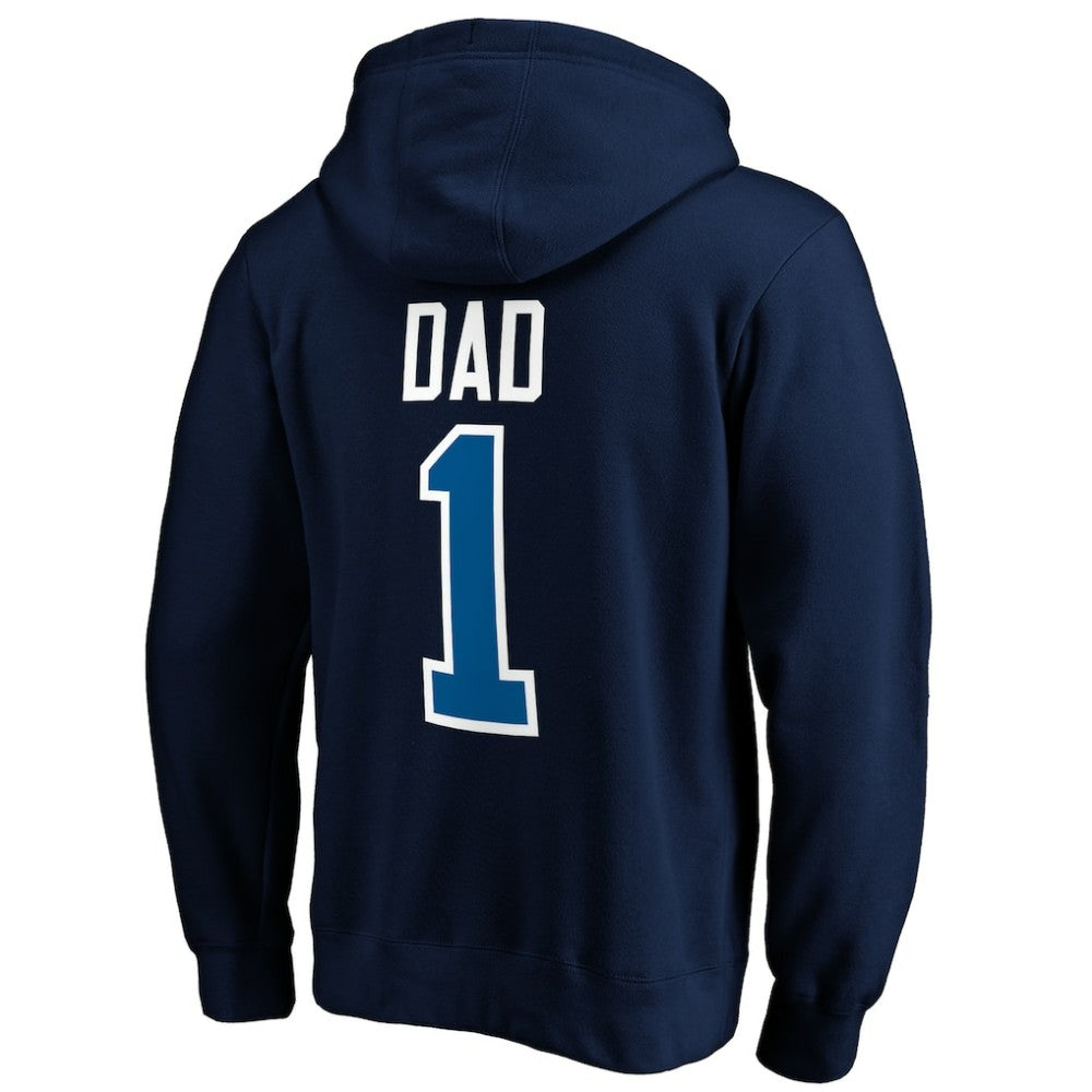 Winnipeg Jets #1 Dad Pullover Hoodie Navy
