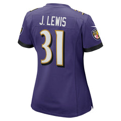 Jamal Lewis Baltimore Ravens Women's Game Retired Player Jersey - Purple