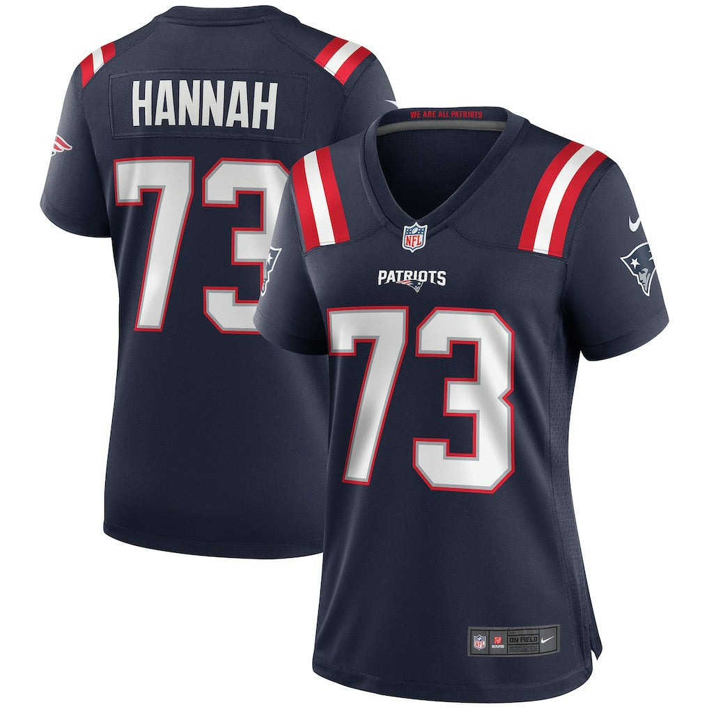 John Hannah New England Patriots Women's Game Retired Player Jersey - Navy