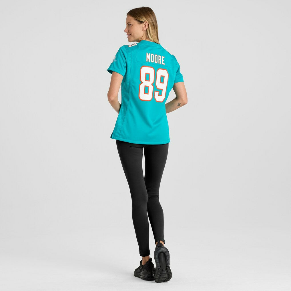 Nat Moore Miami Dolphins Women's Game Retired Player Jersey - Aqua