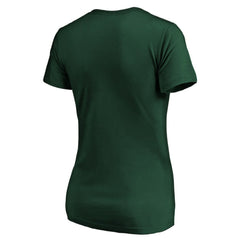Minnesota Wild Women's Drop the Puck V-Neck T-Shirt Green