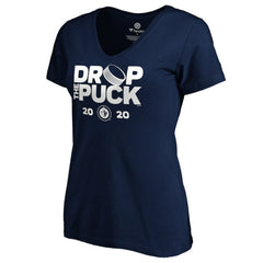 Winnipeg Jets Women's Drop the Puck V-Neck T-Shirt Navy