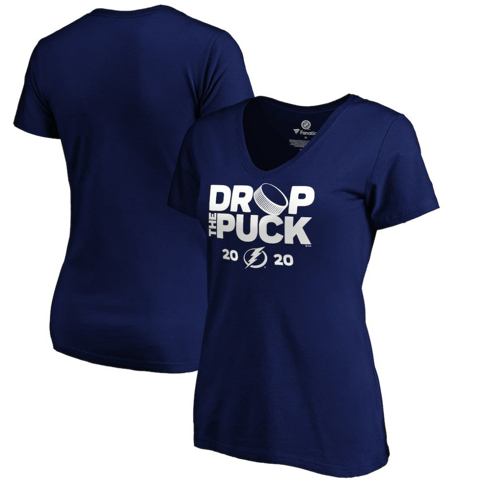 Tampa Bay Lightning Women's Drop the Puck V-Neck T-Shirt Royal