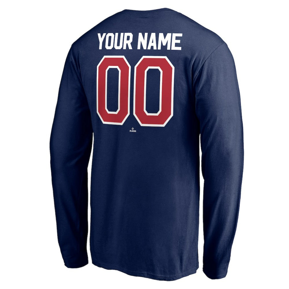 Atlanta Braves Personalized Winning Streak Name & Number Long Sleeve T-Shirt Navy