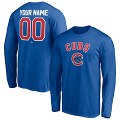 Chicago Cubs Personalized Winning Streak Name & Number Long Sleeve T-Shirt Royal