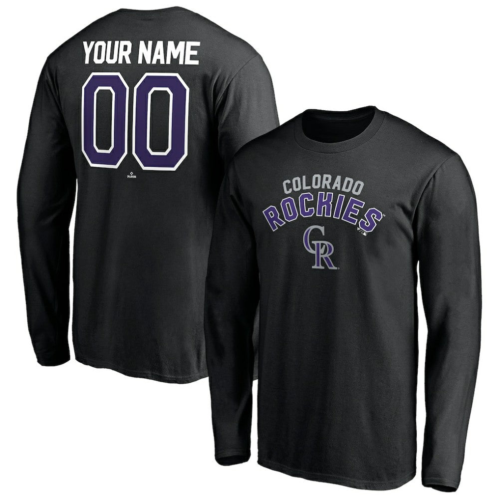 Colorado Rockies Personalized Winning Streak Name & Number Long Sleeve T-Shirt Black
