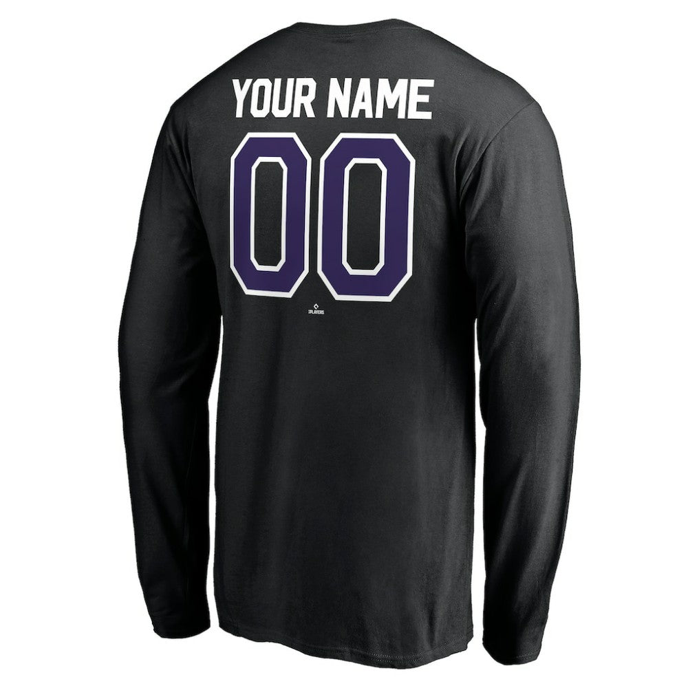 Colorado Rockies Personalized Winning Streak Name & Number Long Sleeve T-Shirt Black