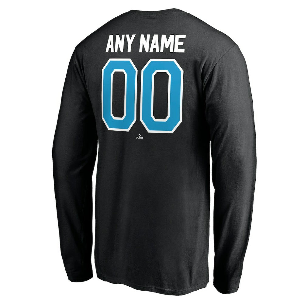 Miami Marlins Personalized Winning Streak Name & Number Long Sleeve T-Shirt Black