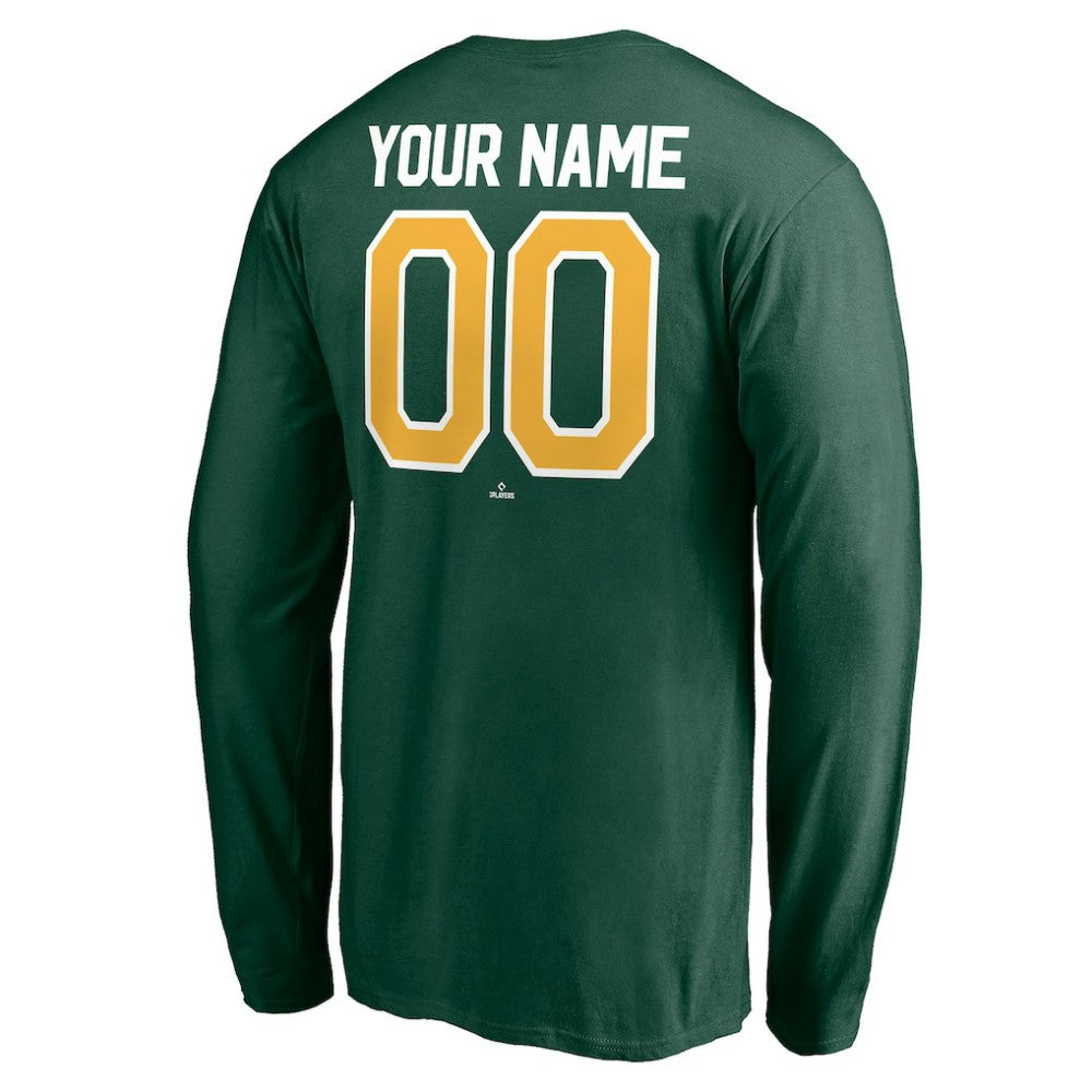 Athletics Personalized Winning Streak Name & Number Long Sleeve T-Shirt Green