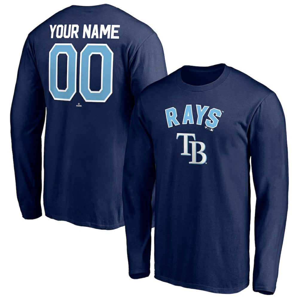 Tampa Bay Rays Personalized Winning Streak Name & Number Long Sleeve T-Shirt Navy
