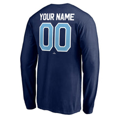 Tampa Bay Rays Personalized Winning Streak Name & Number Long Sleeve T-Shirt Navy