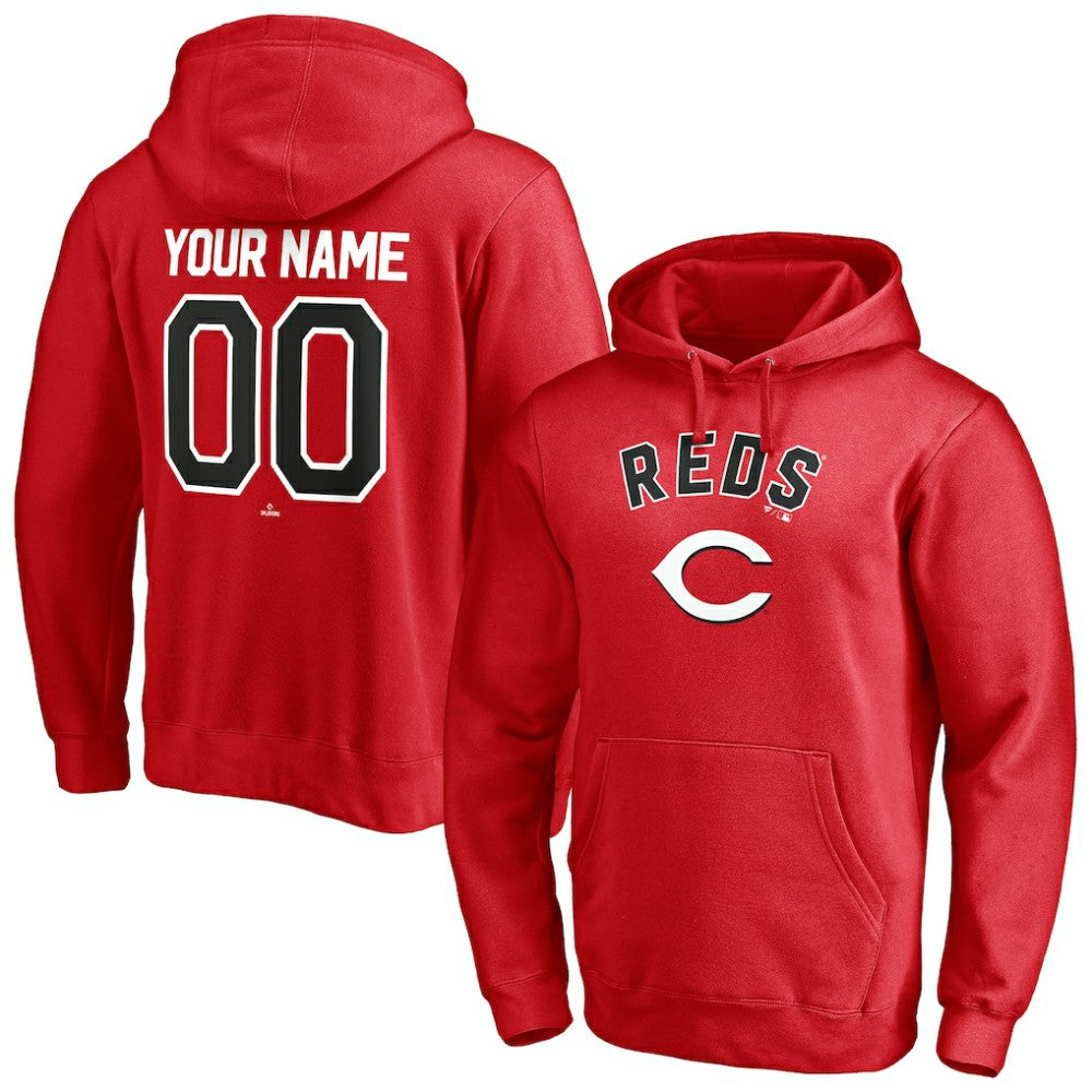 Cincinnati Reds Personalized Winning Streak Name & Number Pullover Hoodie Red