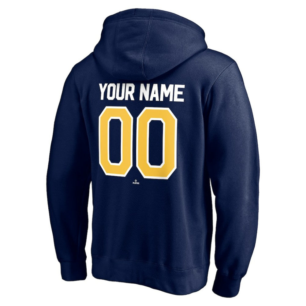 Milwaukee Brewers Personalized Winning Streak Name & Number Pullover Hoodie Navy