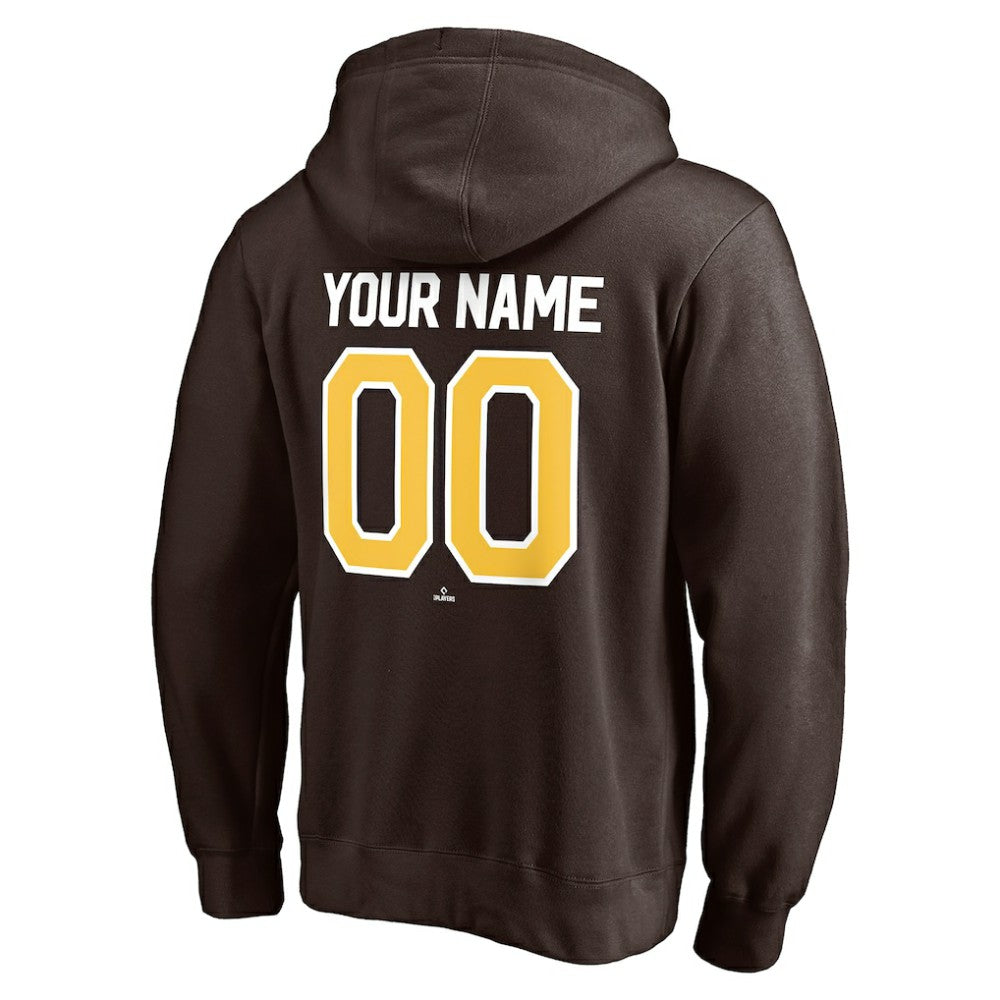 San Diego Padres Personalized Winning Streak Name & Number Pullover Hoodie Brown