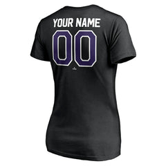 Colorado Rockies Women's Personalized Winning Streak Name & Number V-Neck T-Shirt Black