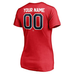 Los Angeles Angels Women's Personalized Winning Streak Name & Number V-Neck T-Shirt Red