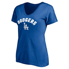 Los Angeles Dodgers Women's Personalized Winning Streak Name & Number V-Neck T-Shirt Royal