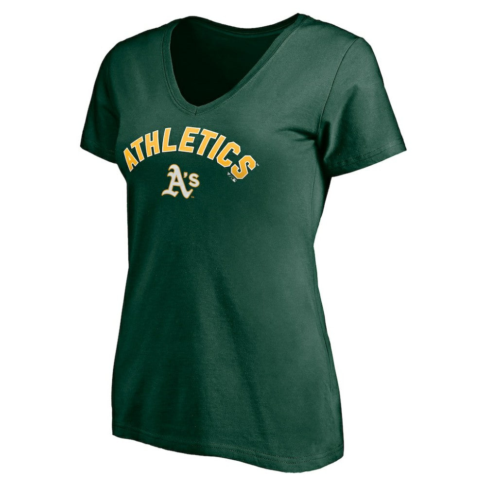 Athletics Women's Personalized Winning Streak Name & Number V-Neck T-Shirt Green
