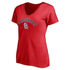 St. Louis Cardinals Women's Personalized Winning Streak Name & Number V-Neck T-Shirt Red