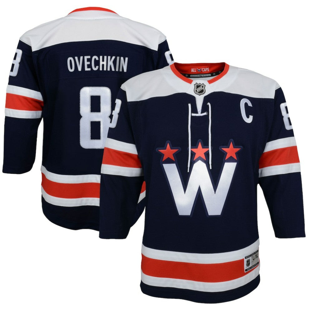Alexander Ovechkin Washington Capitals Youth 2020/21 Alternate Premier Player Jersey Navy