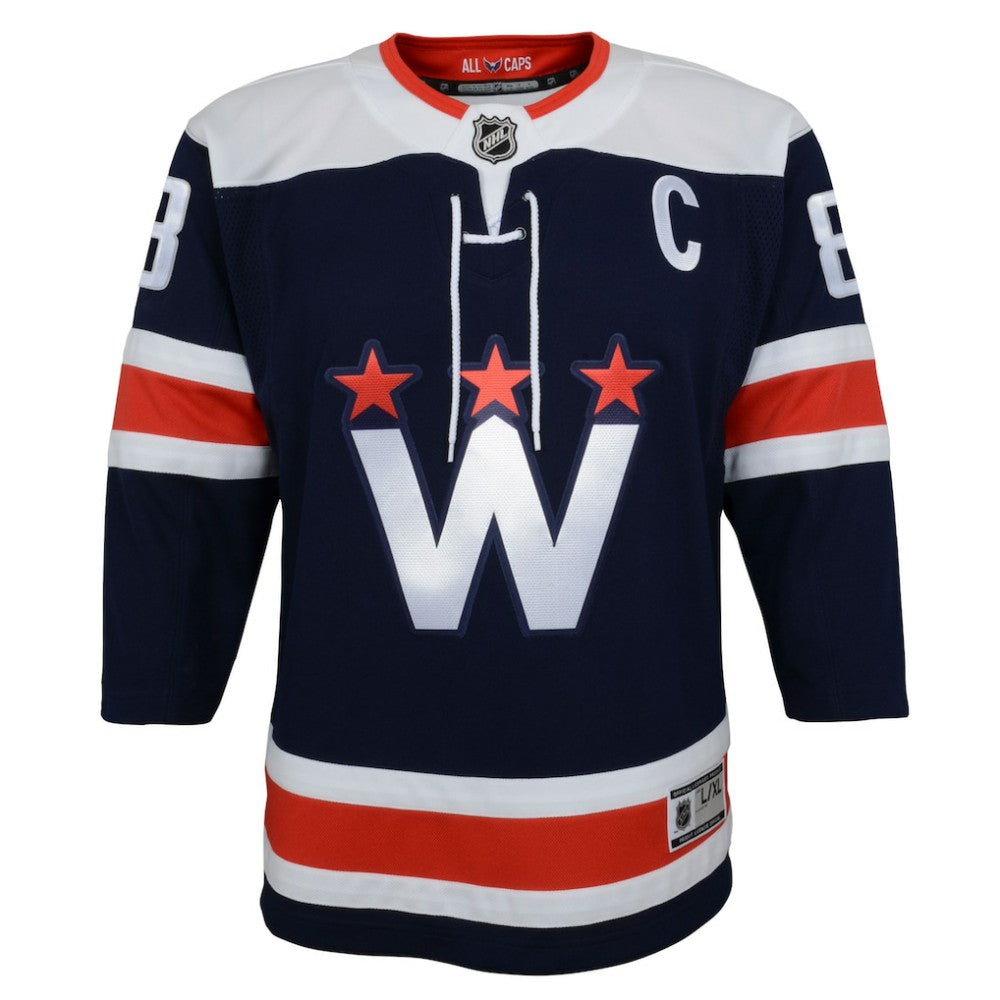 Alexander Ovechkin Washington Capitals Youth 2020/21 Alternate Premier Player Jersey Navy