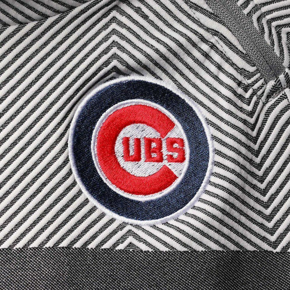 Chicago Cubs Levelwear Women's Verse Asymmetrical Raglan Tri-Blend Quarter-Zip Jacket Gray