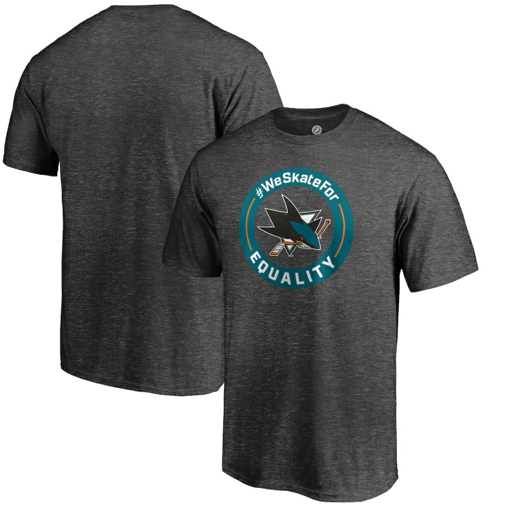 San Jose Sharks #WeSkateFor T-Shirt Heather Gray