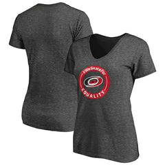 Carolina Hurricanes Women's #WeSkateFor V-Neck T-Shirt Heather Gray