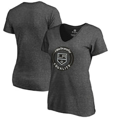 Los Angeles Kings Women's #WeSkateFor V-Neck T-Shirt Heather Gray