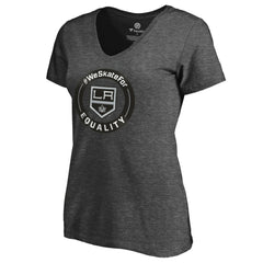 Los Angeles Kings Women's #WeSkateFor V-Neck T-Shirt Heather Gray