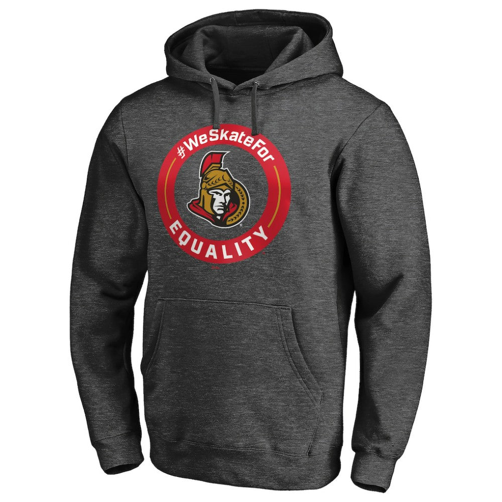 Ottawa Senators #WeSkateFor Pullover Hoodie Heather Gray